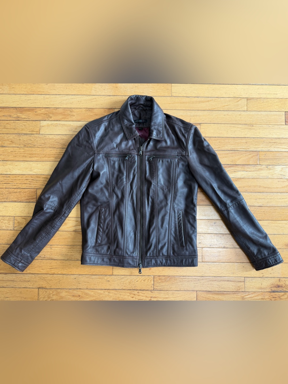 John Varvatos Dark Brown Leather Jacket
